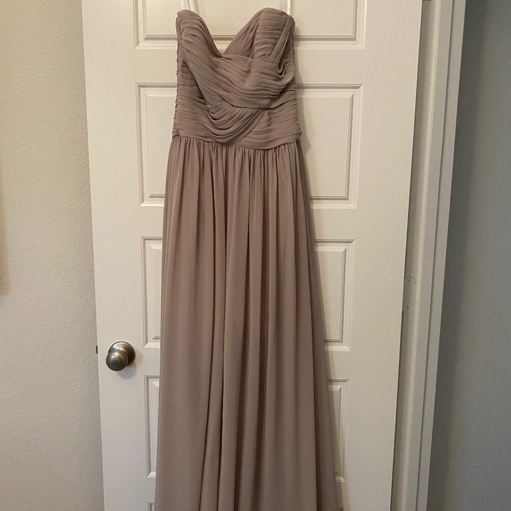 Taupe bridesmaid dress